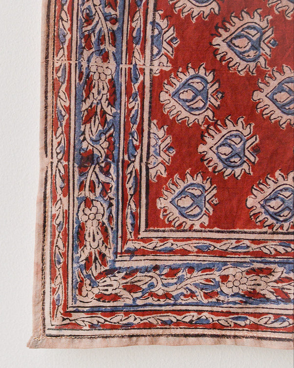 Les Indiennes Bandana - Sancha-Classic and timeless vintage inspired red and blue tan floral bandana-Adored Vintage